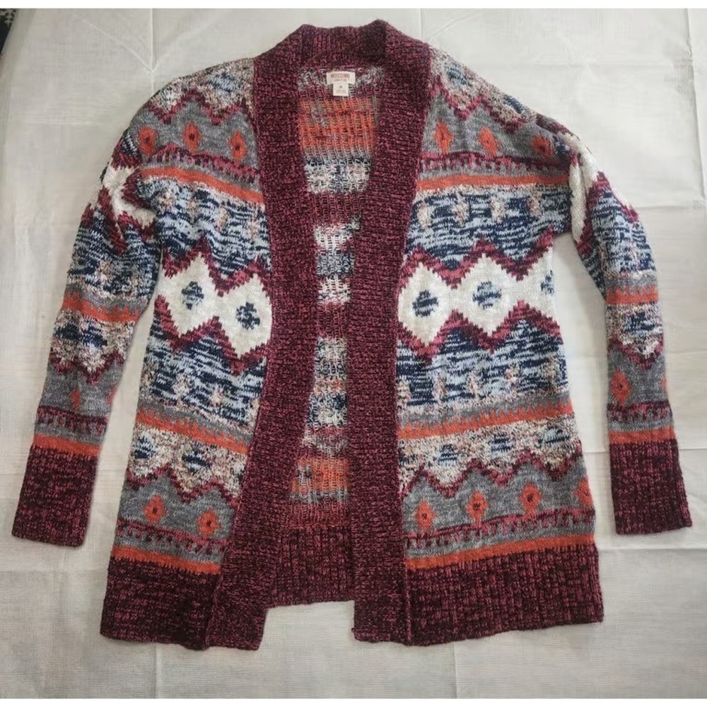 Mossimo Supply Co Womens Medium Southwestern Geometric Open Front Cardigan